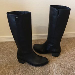 Ugg Tall Black Leather Boots Size 8.5 NEW